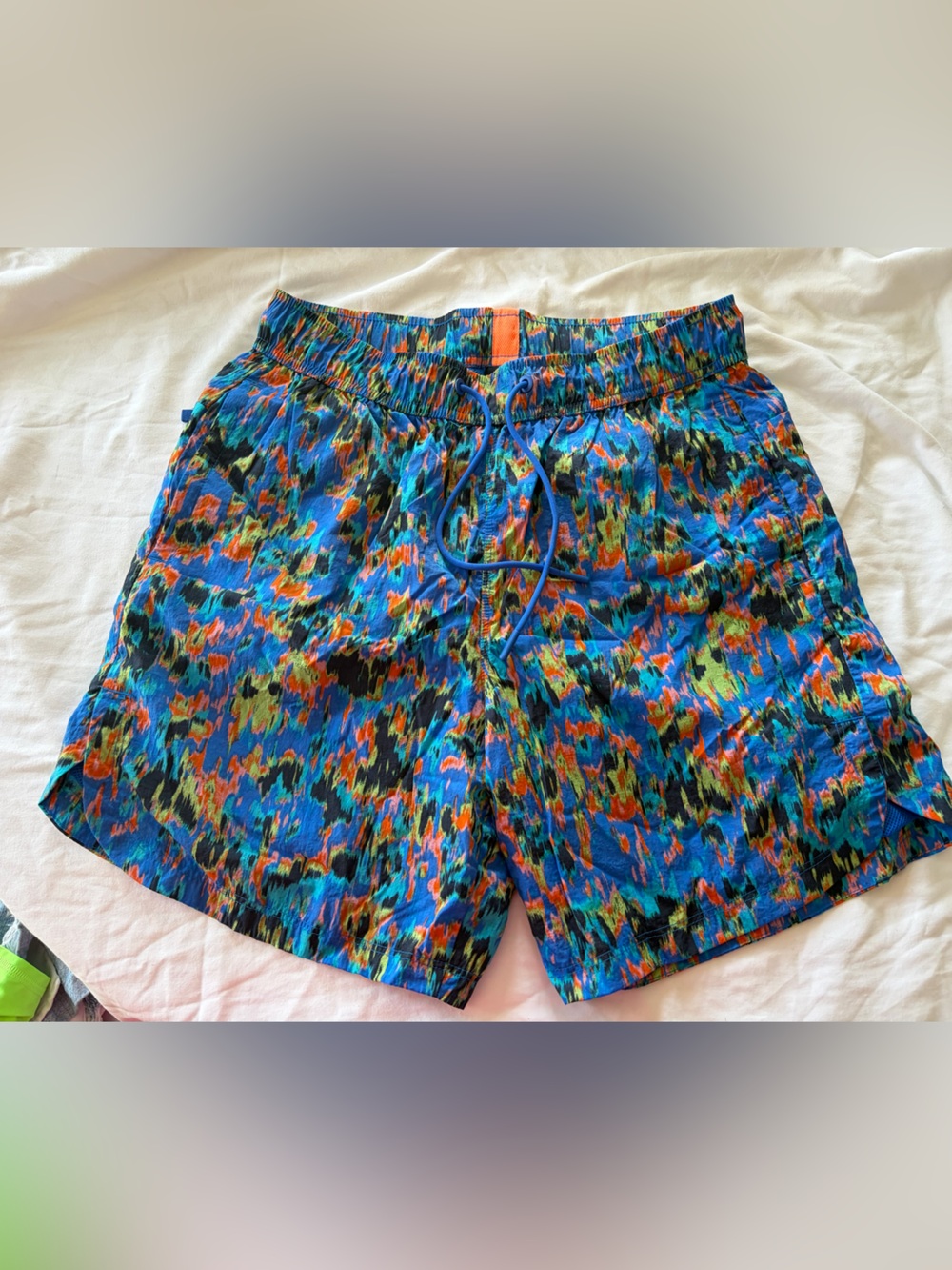 Athletic Works Blue Multi-Color Mesh Lined Swim Shorts